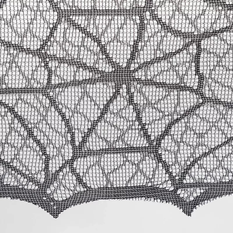 60"x84" Lace Halloween Tablecloth - Hyde and EEK! Boutique: Eerie Cobweb Design, Polyester Fabric, Festive Dining Decor