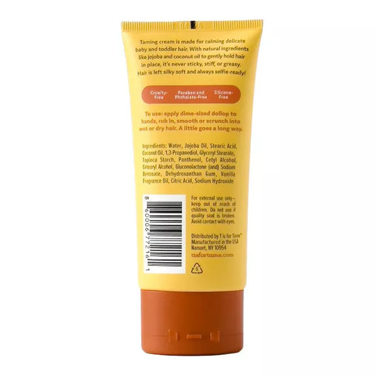 T is for Tame - Hair Taming Cream for Kids, Natural Anti-Frizz & Flyaway Control, Smooths Bed Head and Curls, Safe for Babies and Toddlers, 3.38 fl oz