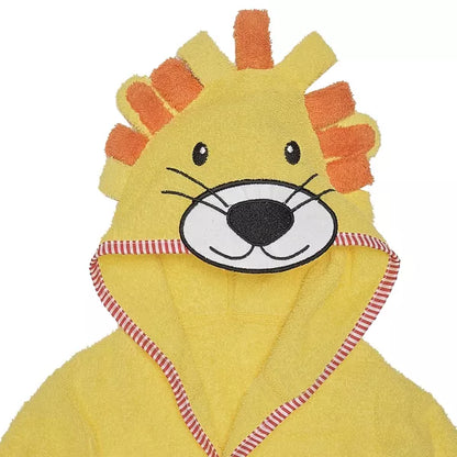 Everyday Kids 3D Yellow Lion Hooded Bath Robe, Soft Terry, Absorbent, Gender-Neutral Baby Bath Essential with Mane for Boys & Girls, Size 0-9 Months