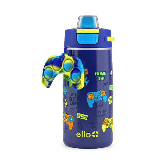 Ello 12oz Stainless Steel Colby Pop! Water Bottle with Fidget Toy