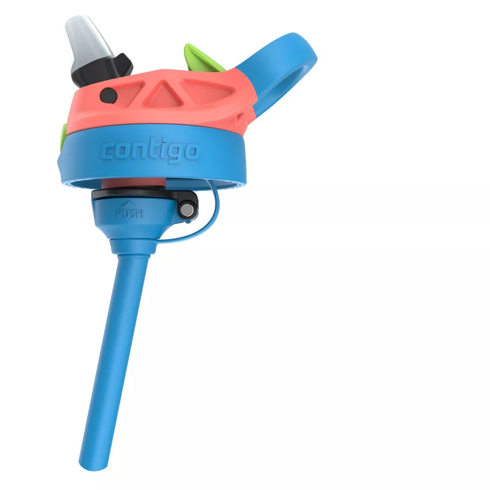 Contigo Kids' 13oz Stainless Steel Painted Coral Water Bottle Blue Poppy: Insulated, Spillproof, Dishwasher-Safe