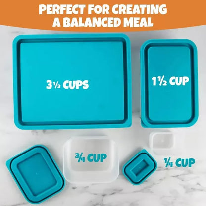 Bentology Reusable Lunch Containers - Set of 4 Microwave Safe, Meal Prep Containers, Pack Food, Snacks & Sauces in Leak Proof Compartments w Lids
