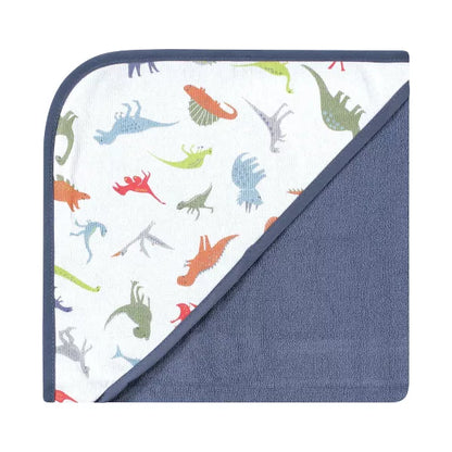 Hudson Baby Infant Boy Cotton Rich Hooded Towels, Dinosaurs, One Size