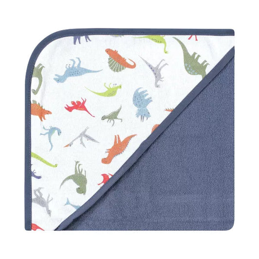 Hudson Baby Infant Boy Cotton Rich Hooded Towels, Dinosaurs, One Size