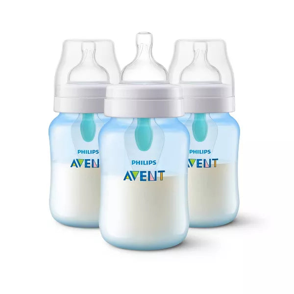 Philips Avent Anti-Colic Baby Bottle with AirFree Vent - Blue - 9oz/3pk