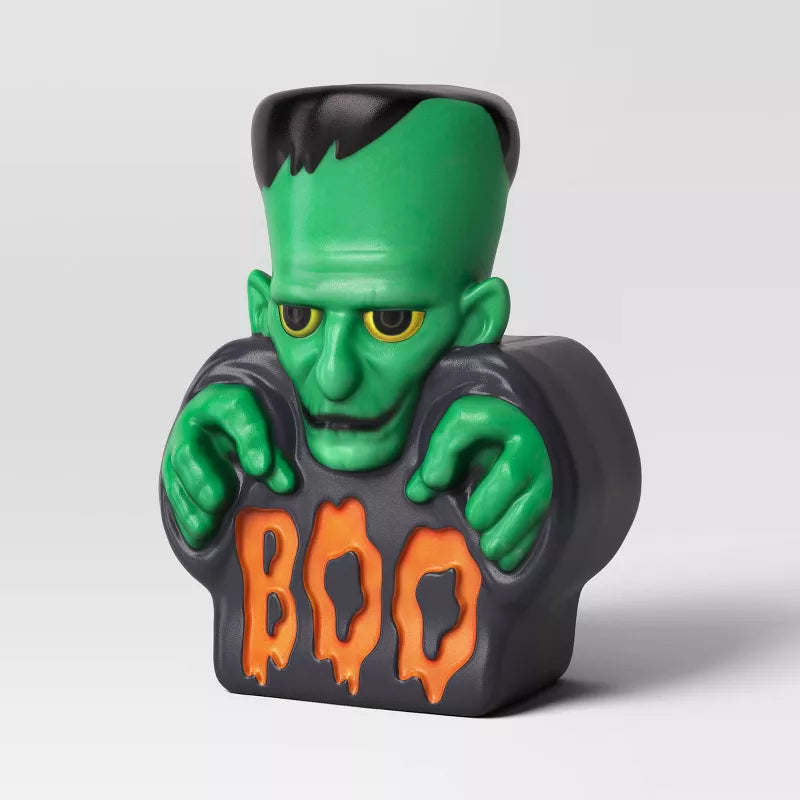 12" Lit Monster Boo Blow Mold Halloween Decorative Prop Green - Hyde and EEK! Boutique