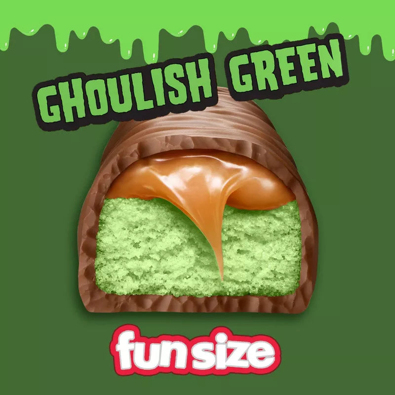Twix Halloween Ghoulish Green Caramel Cookie Chocolate Bars Fun Size - 9.79oz