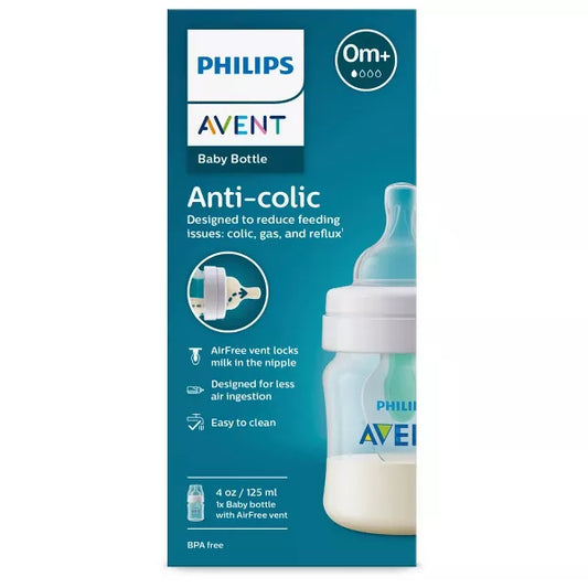 Philips Avent Anti-Colic Baby Bottle with AirFree Vent - Clear - 4oz