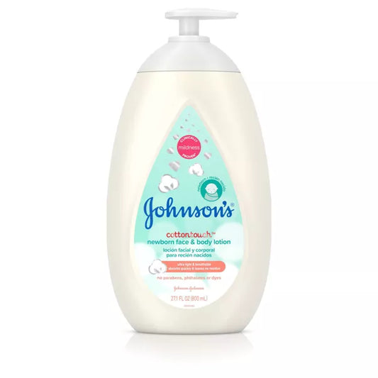 Johnson's CottonTouch Newborn Baby Face & Body Lotion, Hypoallergenic Moisturization for Skin - 27.1 fl oz