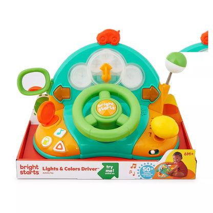 Bright Starts Lights & Colors Driver Steering Wheel Baby Toy