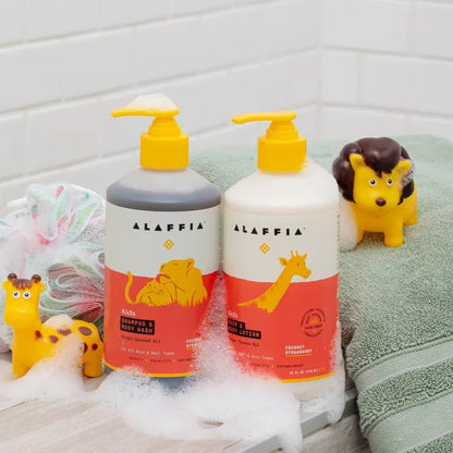 Alaffia Everyday Coconut Baby & Kids Shampoo & Body Wash, Coconut Strawberry - 16 fl oz
