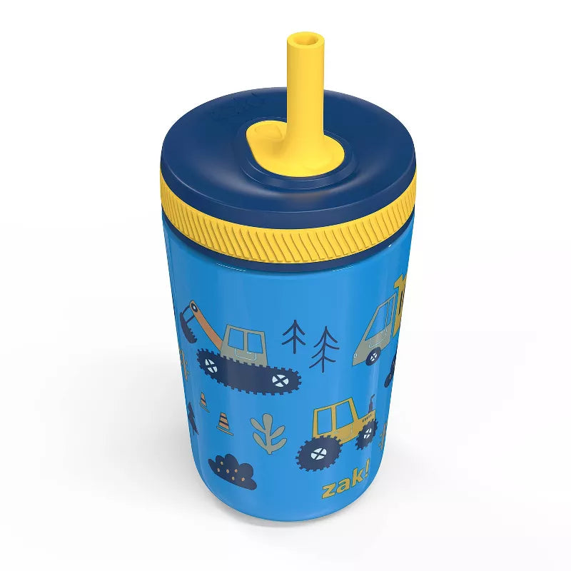 Zak Designs 12 fl oz Stainless Steel Vacuum Insulated Kelso Straw Tumbler: Kids & Toddler Sippy Cup, Dishwasher-Safe