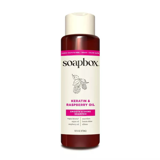 Soapbox Keratin and Raspberry Oil Smooth and Shine Shampoo - 16 fl oz