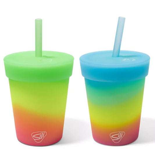 Silipint: Kids Straw Tumblers 8oz: 2 Pack