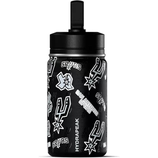 NBA San Antonio Spurs 14oz Kids Stainless Steel Water Bottle With Straw Lid and Flexible Handle