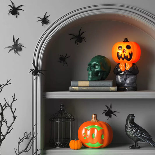 12.2" Scared Jack Lit Blow Mold Halloween Decorative Prop Orange - Hyde and EEK! Boutique