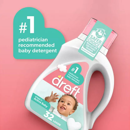 Dreft Active Baby Liquid Laundry Detergent HE Compatible - 92 fl oz