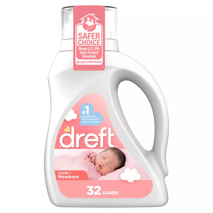 Dreft Stage 1: Newborn HE Compatible Hypoallergenic Baby Liquid Laundry Detergent
