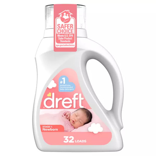 Dreft Stage 1: Newborn HE Compatible Hypoallergenic Baby Liquid Laundry Detergent