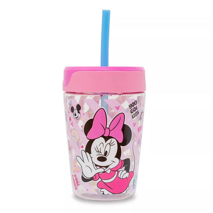 Silver Buffalo Disney Minnie Mouse Kids Spill-Proof Tumbler With Straw | Holds 18 Ounces