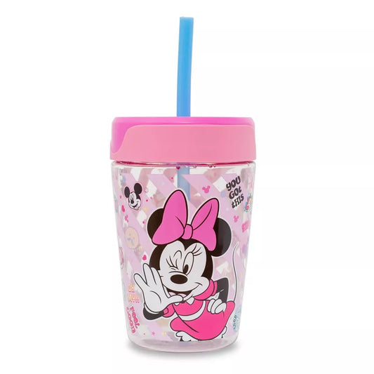 Silver Buffalo Disney Minnie Mouse Kids Spill-Proof Tumbler With Straw | Holds 18 Ounces