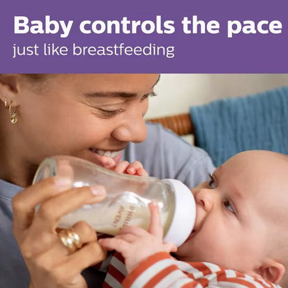 Philips Avent Glass Natural Baby Bottle with Natural Response Nipple - 8oz
