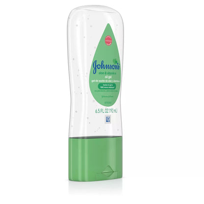 Johnson's Baby Body Oil Gel with Mineral Oil Enriched, Aloe Vera & Vitamin E for Dry Skin - 6.5 fl oz