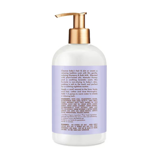 SheaMoisture Baby Manuka Honey & Lavender Pump Nighttime Shampoo & Bath Milk for Delicate Hair & Skin - 13 fl oz