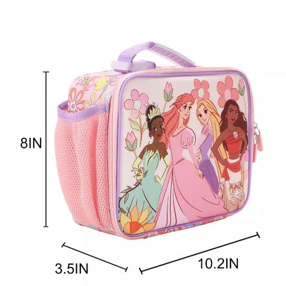 Disney Princess Characters On Floral Print 8” Lunch Kit