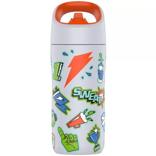 Gatorade 12oz Stainless Steel Water Bottle - White: Portable Drinkware, Plastic Lid