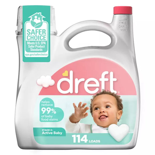 Dreft Stage 2: Active Baby HE Compatible Liquid Laundry Detergent