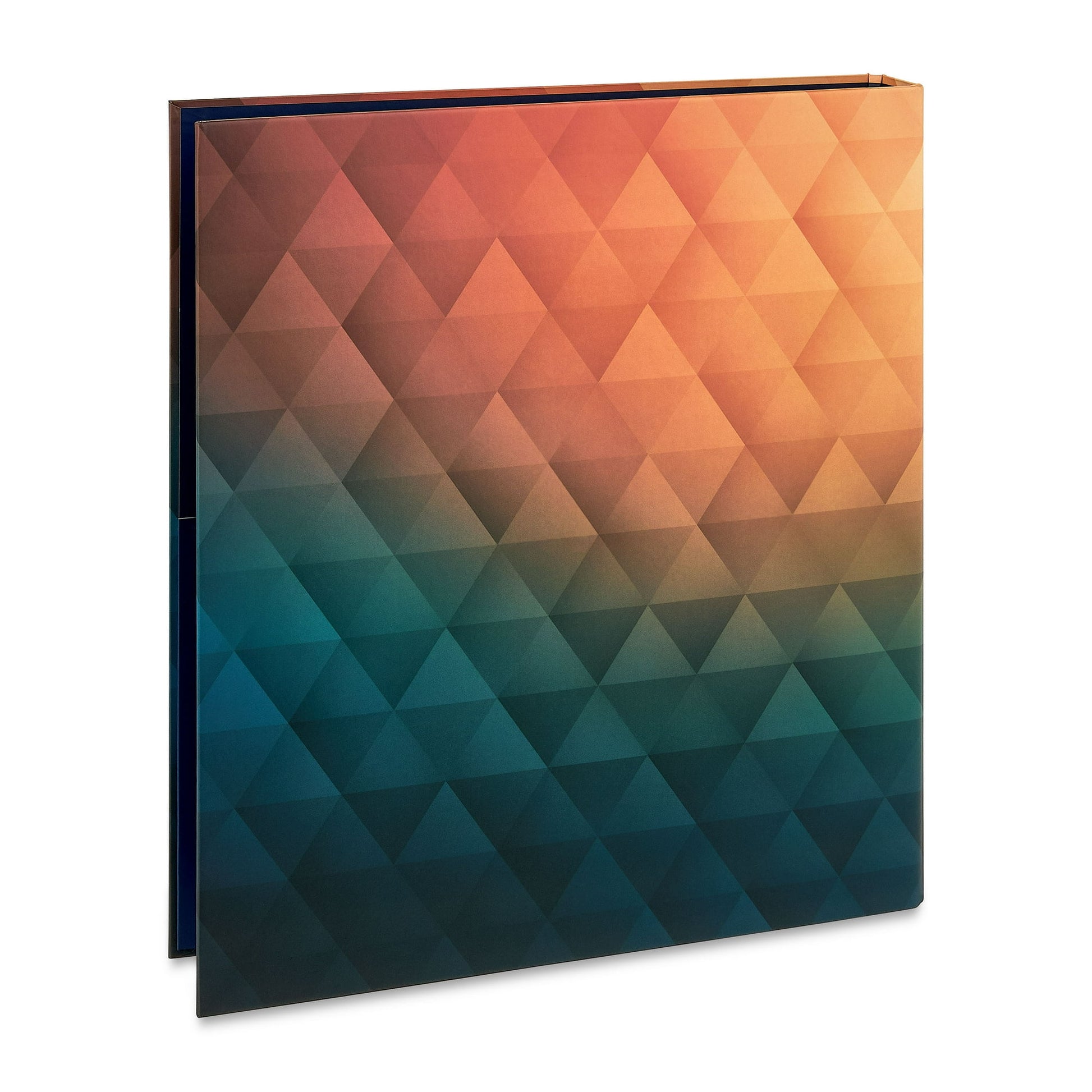 Geometric patterned notebook with a gradient design on a white background