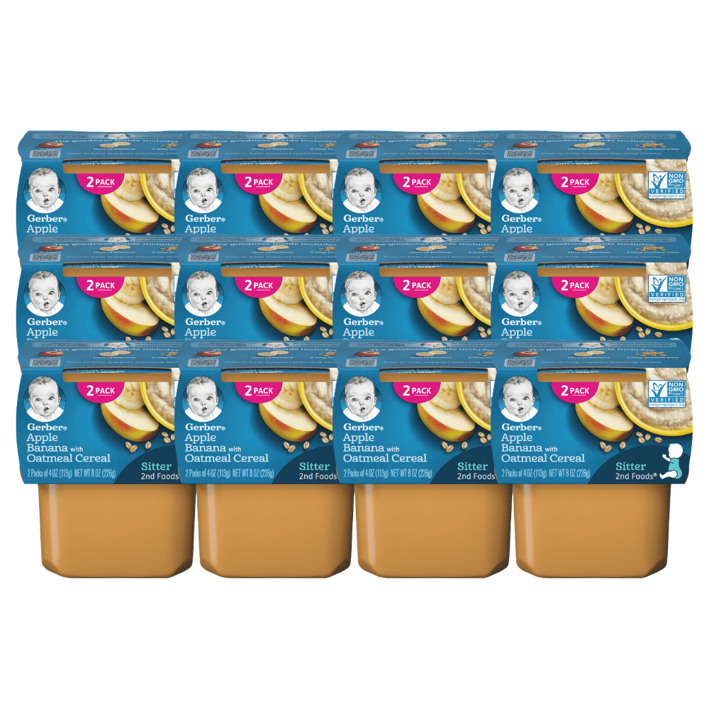 Gerber Baby Food, 2nd Foods, Apple Banana with Oatmeal, 8 OZ