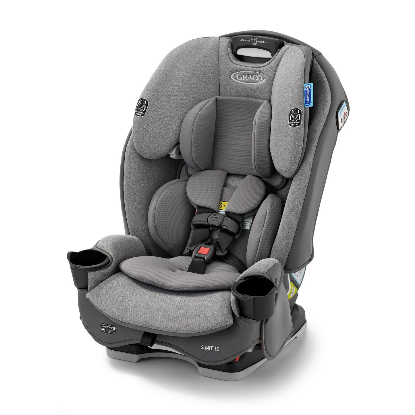 Gray car seat on a white background