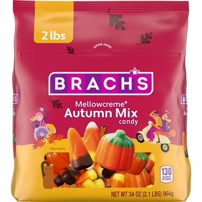 Halloween Autumn Mix Candy 34-Ounce Stand-Up Bag – Assorted Candy Corn and Pumpkins for Trick-or-Treat