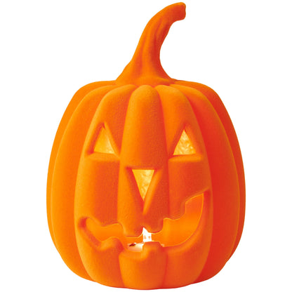 Halloween Flocked Jack-O’-Lantern Decoration – Soft Velvet Pumpkin Prop for Indoor or Outdoor Display