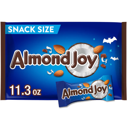 Halloween Themed Candy, Almond Candy, snack size package on a white background