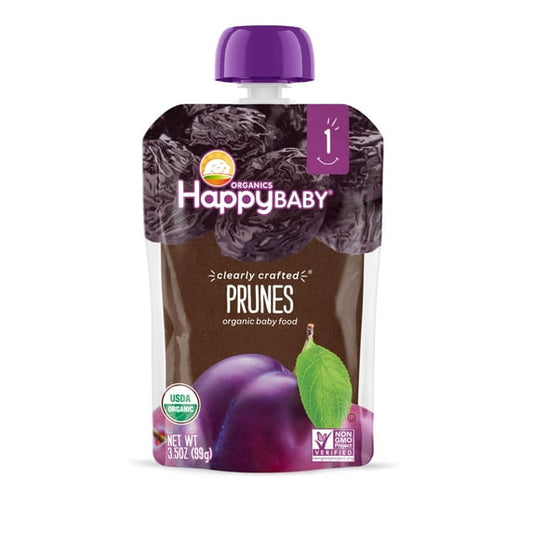 Happy Baby Organics Clearly Crafted, Stage 1 Prunes Organic Baby Food, 3.5oz Pouch