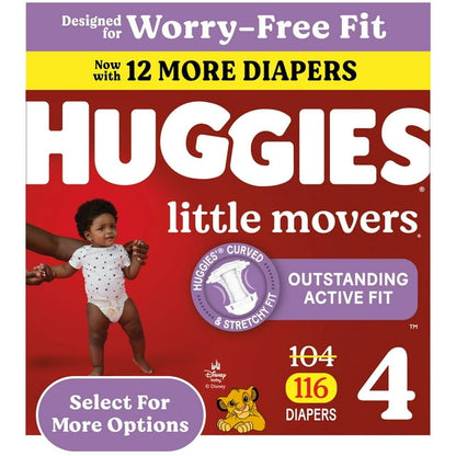 Huggies Little Movers Baby Diapers, (Select for More)