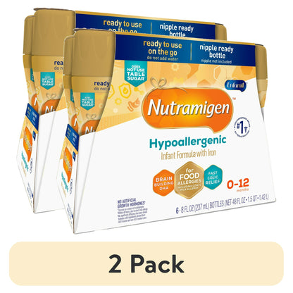 Hypoallergenic infant formula packaging with '2 Pack' label on a white background