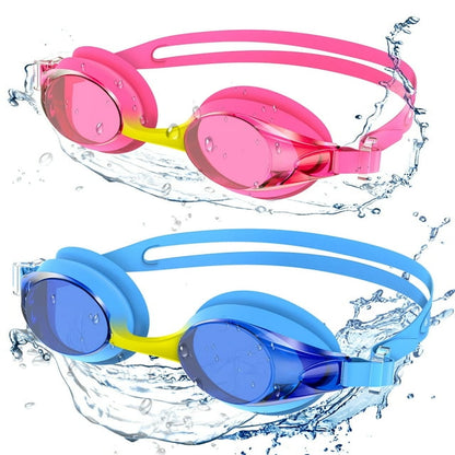 Kids Swim Goggles for Age 3-15 Boys Girls, 2 Pack Swimming Goggles Anti Fog No Leaking Anti Fog Kids Goggles and 2024 Upgraded Design