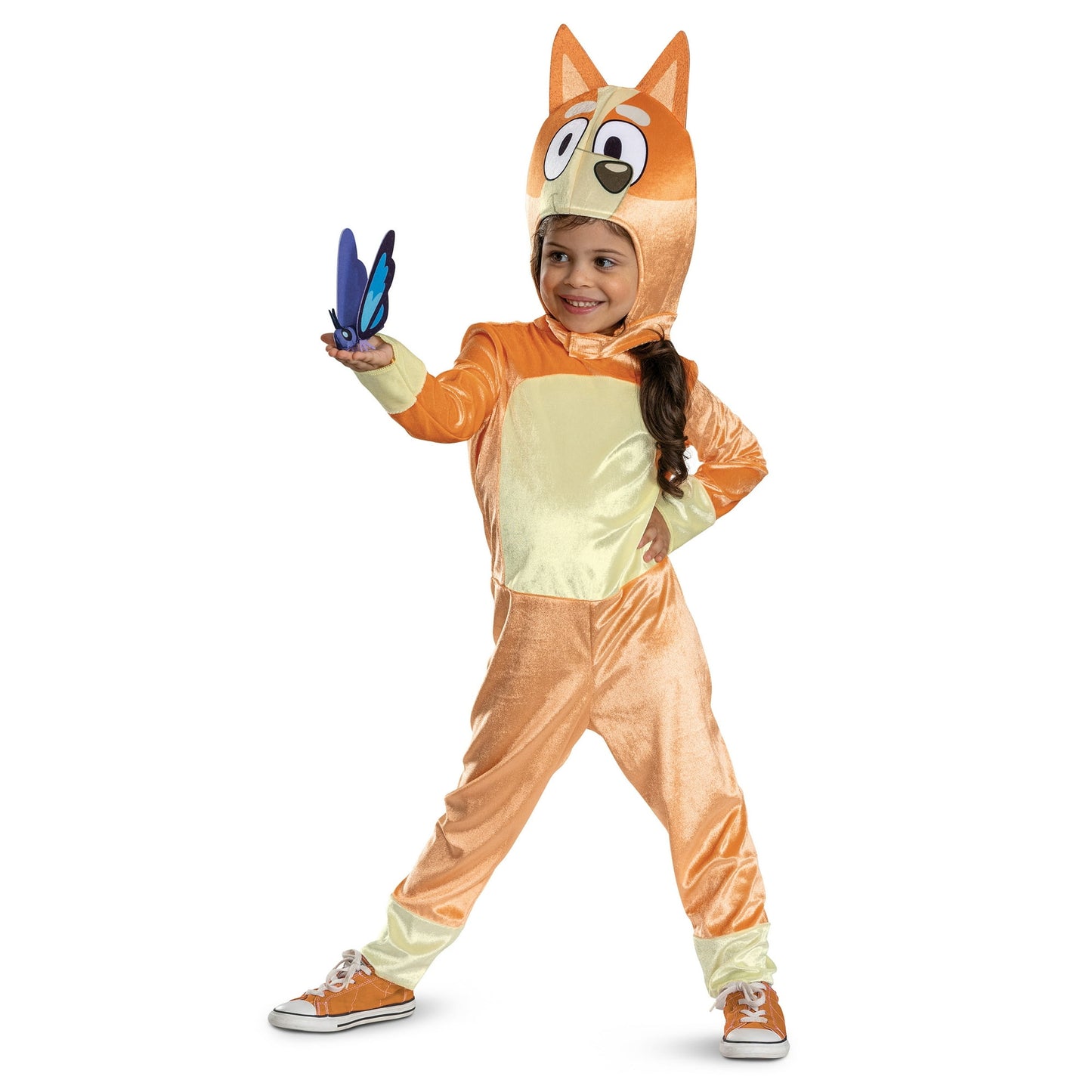 Kids Orange Cartoon Animal Halloween Costume – Cute Hooded Outfit with Ears and Tail