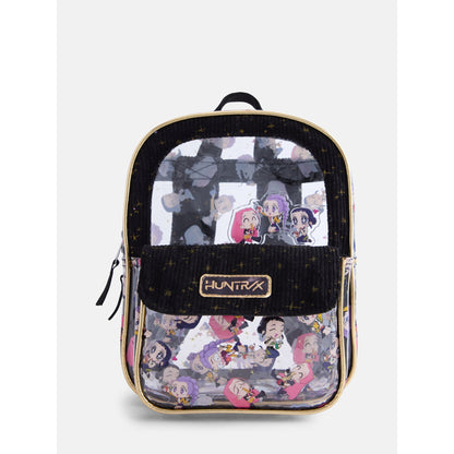 Cute clear backpack with adjustable straps and secure zippered compartments for daily use and special events.