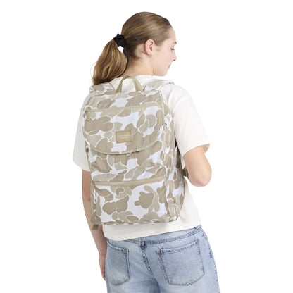 Women's top loader backpack featuring a roomy main compartment for laptops, books, and daily essentials.