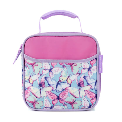 Lunch bag with butterfly pattern on a white background