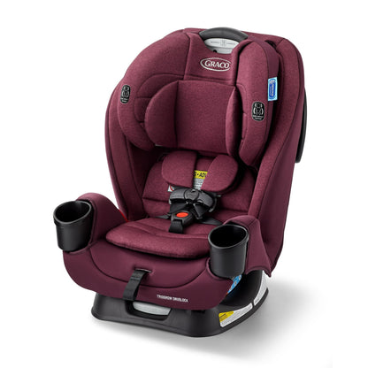 Maroon car seat on a white background