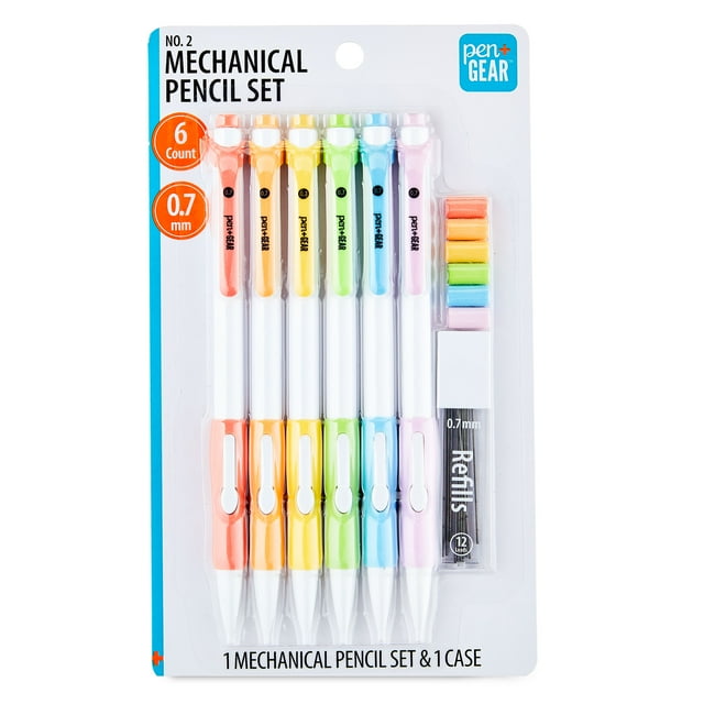 Mechanical pencils with refillable lead for writing and drawing