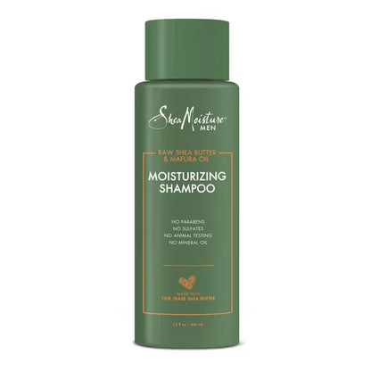 Men's moisturizing shampoo bottle on a white background