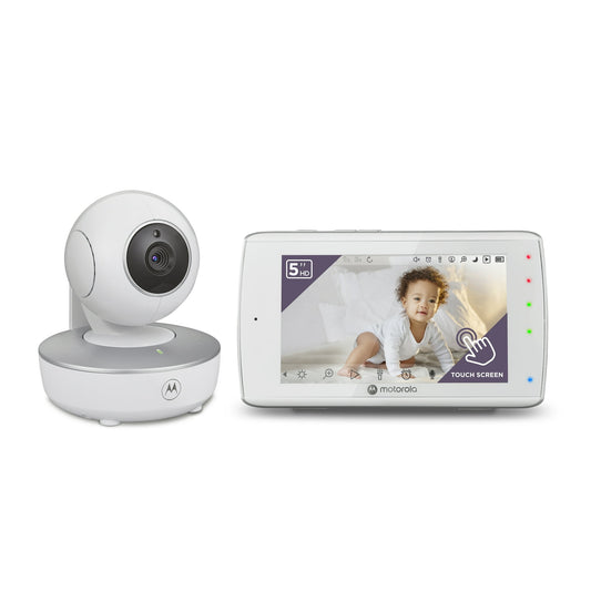 A baby monitor system featuring a camera unit and a separate handheld display unit
