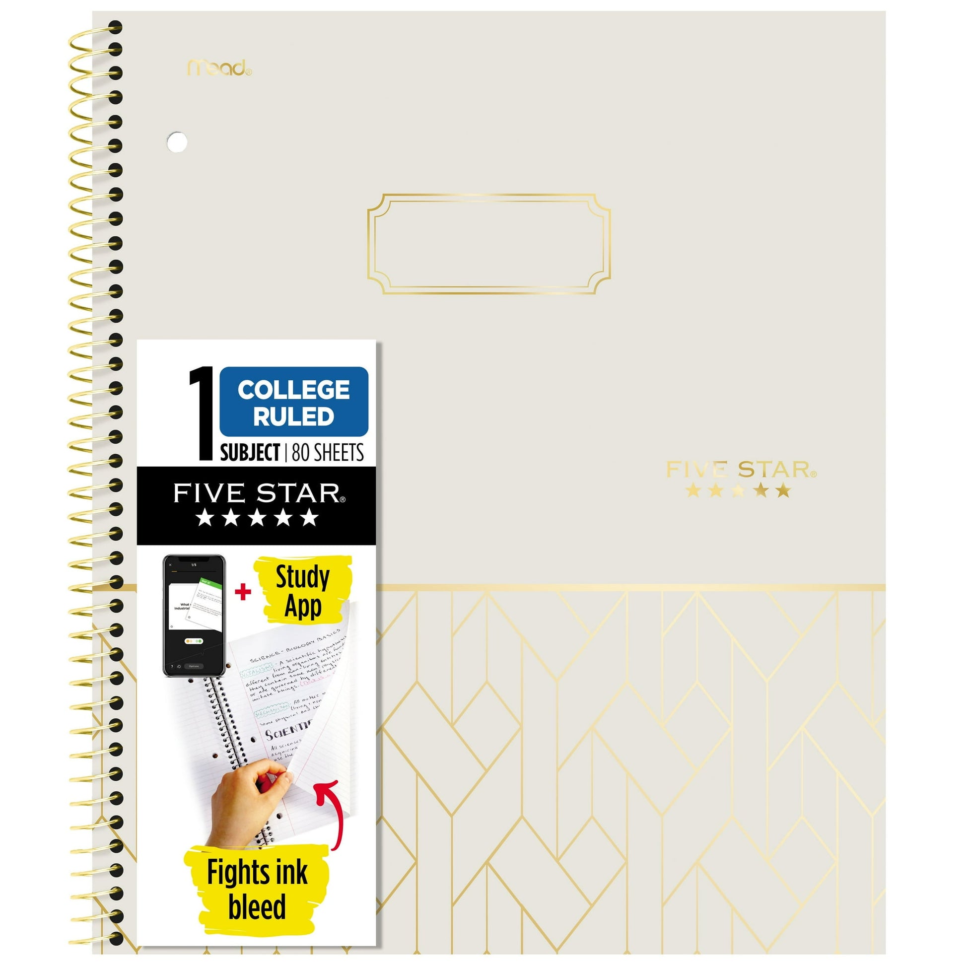 Multi-subject wirebound notebook, wide ruled